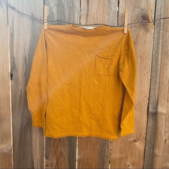 Mango Organic cotton lightweight yellow knit sweater size 8 - Picture 6 of 9